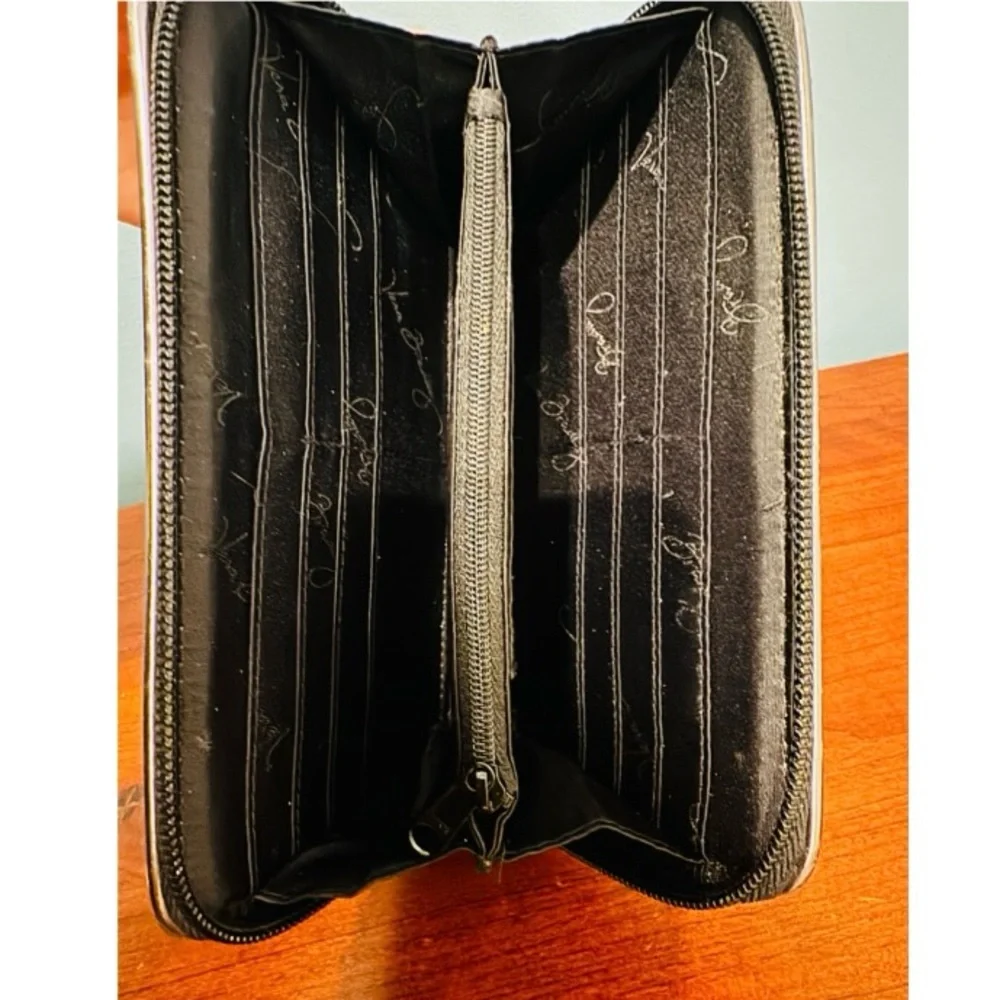 VERA BRADLEY Moon Drops Faux Leather Accordion Zip Around Wallet - Picture 7 of 9